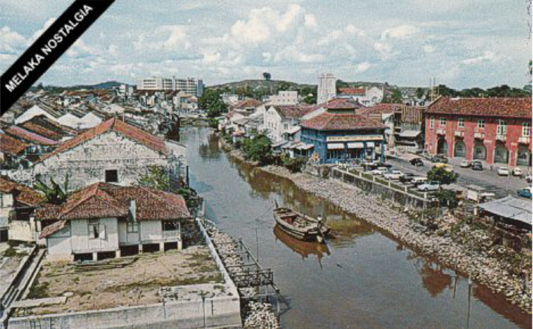 Melaka River circa 1960 (source: Melaka Nostalgia)